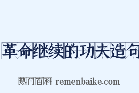 革命继续的功夫造句是什么意思的图片
